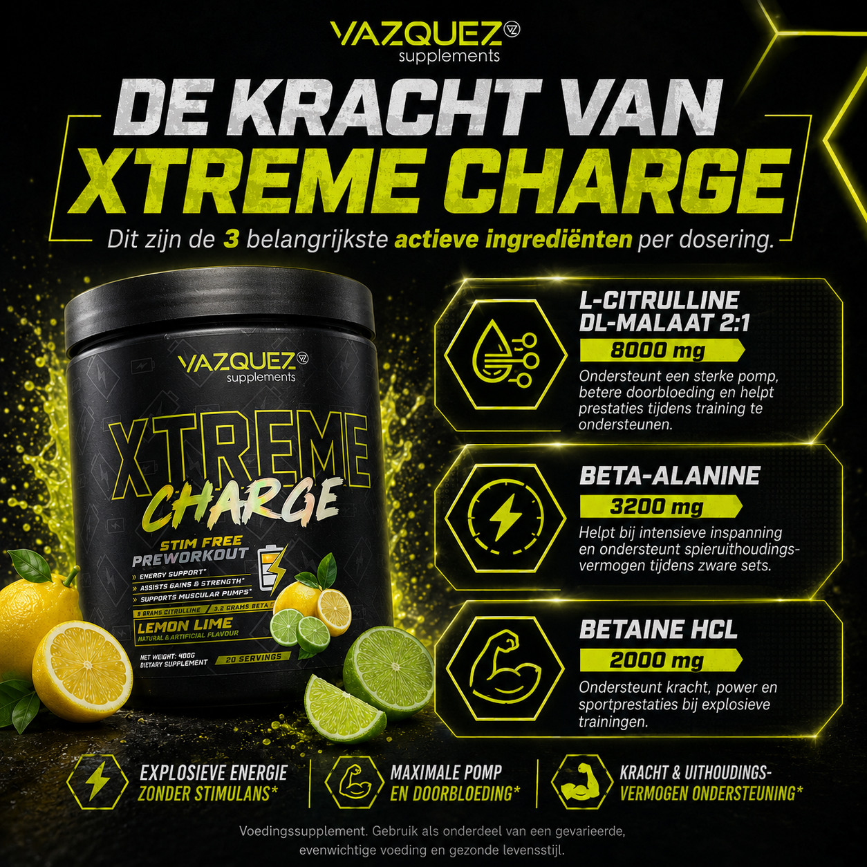 Pump Xtreme- Pre Workout (Caffeine Vrij)